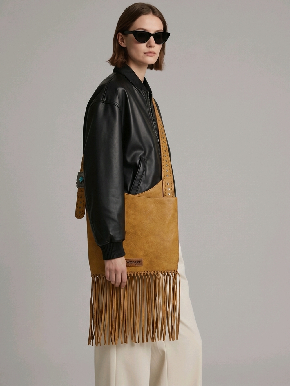 Wrangler Camel Fringe Shoulder Bag